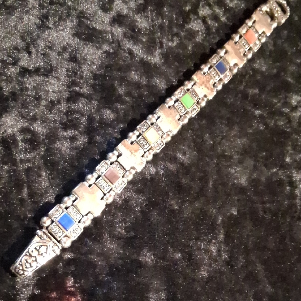 Brighton Silver Bracelet with Multicolor Accents